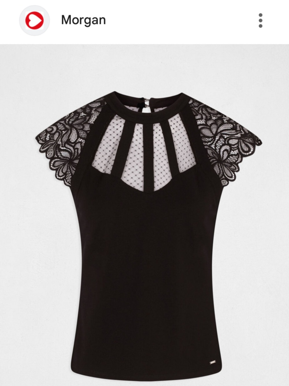 From France Sexy Morgan De toi- Black Lace Short-Sleeve top